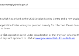 Thank you for your Visa Application which has arrived at the UKVI Decision Making Centre and is now awaiting consideration.